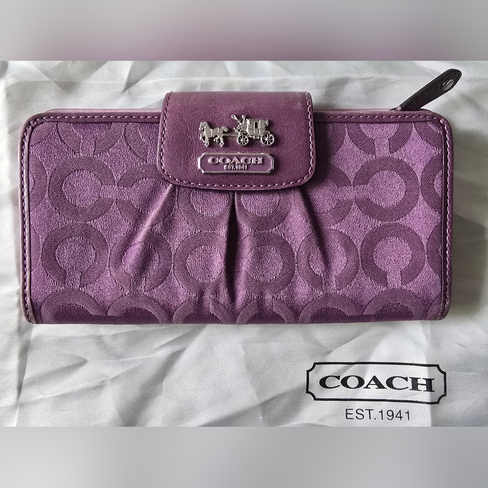 Coach Purple Wallet with Logo Design